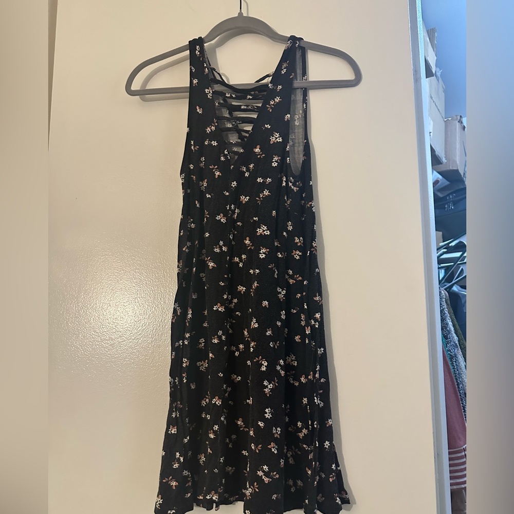 Rue21 Floral Black and Pink Short Dress - XS